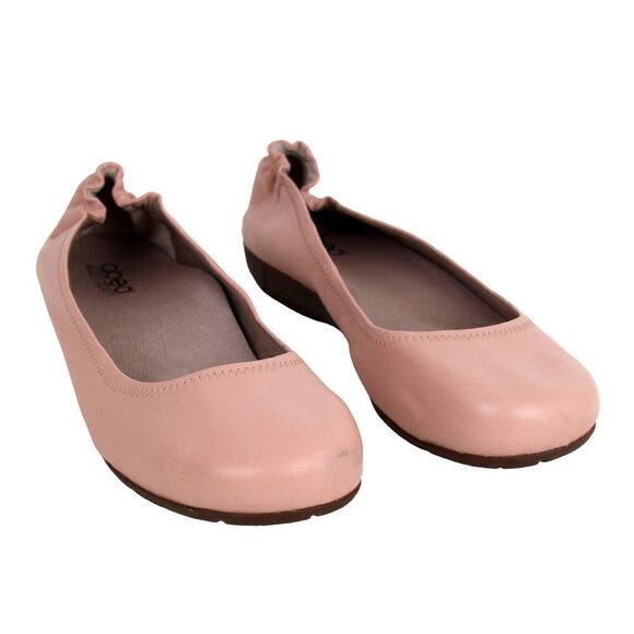 Abeo POWDER PINK GENUINE LEATHER FLAT ROUND TOE BALLET SLIP ON SHOES Size 11 M - Picture 1 of 11